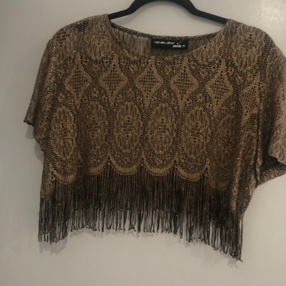 Vintage crop lace shirt